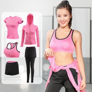 FDMF006- Dame 5stk Sportstøj Fitness Yogaløb Atletiske træningsdragter