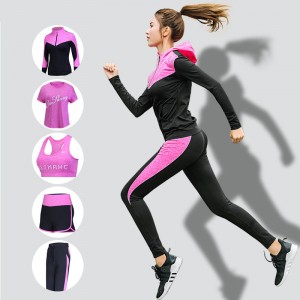 FDMF008- Dame 5stk Sportstøj Fitness Yogaløb Atletiske træningsdragter